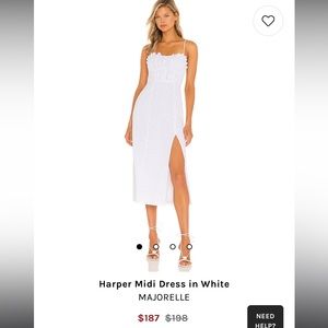 NWT ✨ MAJORELLE - Harper MIDI Dress in White - Size S